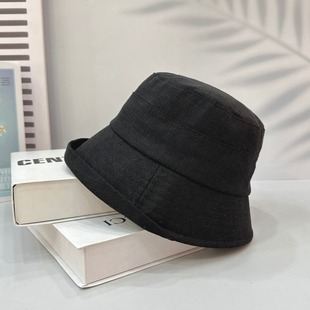 Cotton and Linen Fisherman Hat Summer Cotton and Linen Pure Color Casual Versatile Outdoor Travel Sun Hat for Women