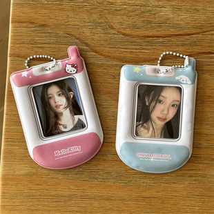 Sanrio Mobile Phone Shape Kitty Cinnamon Dog Photo Card 3inch Card Holder Card Pendant Campus Card Idol Photo Storage