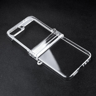 Применимо для Samsung zflip6 чехол для телефона z flip5 прозрачная боковая пряжка zflip4/3 все включено PC защита от падения чехол