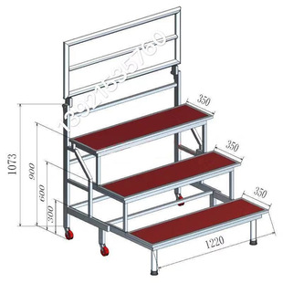 All-aluminum folding chorus three-and-a-half folding chorus school photo projective steps three-layer four-layer steps