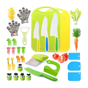 29-piece kitchen gadget suit children's fruit knife suit does not hurt hands fruit knife suit bear mold