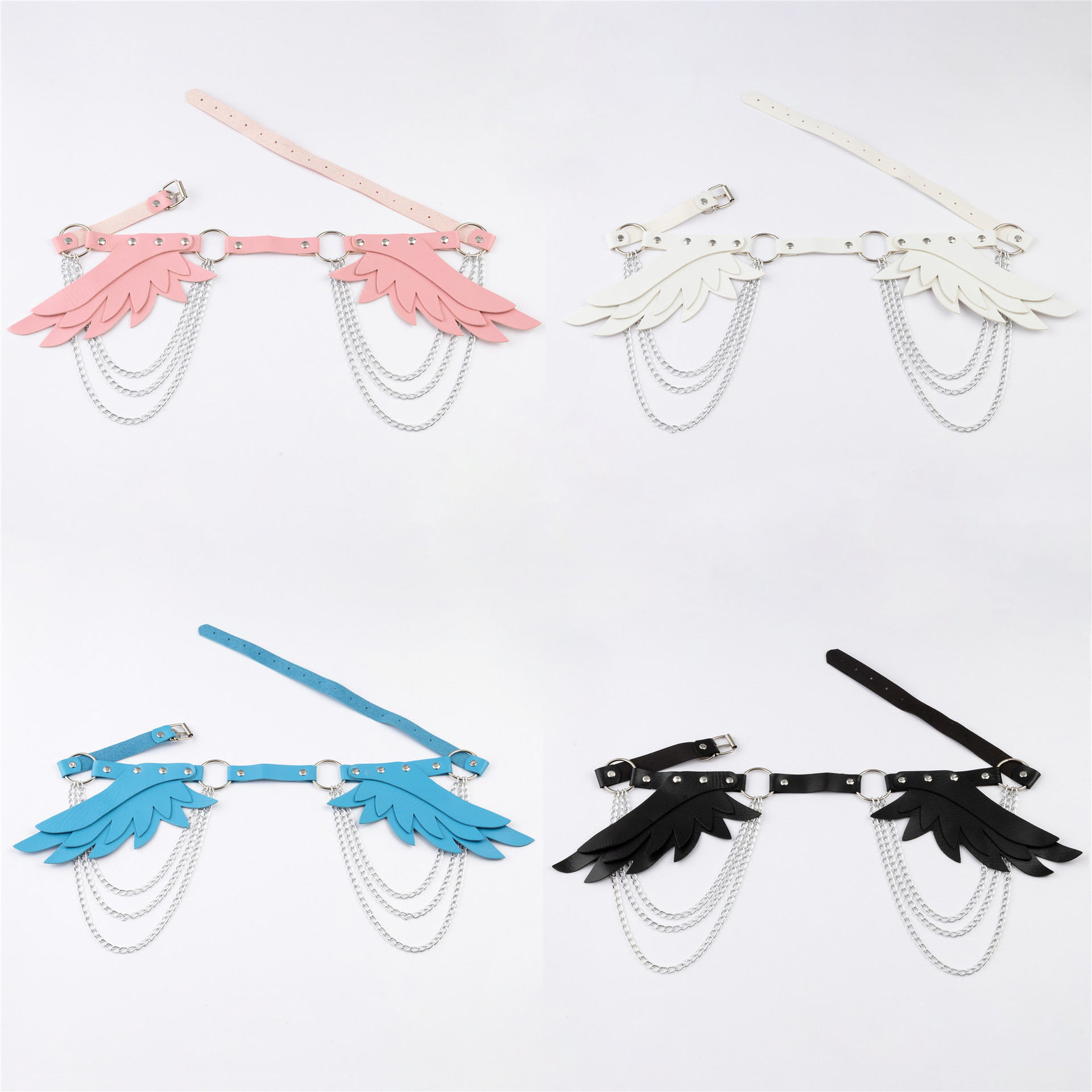 Korean-Style Wing Chain Cosplay Belt for Women, Cross-Border Rivet Women's Accessories, Leather Erotic Waist Chain