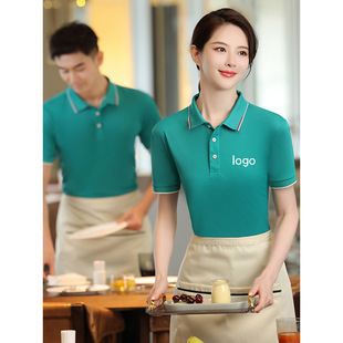 Overalls T-Shirt Men's Summer Short-sleeved Factory Wear Lapel Polo Shirt Work Clothes Embroidered Auto Repair Team Clothes Custom Printed logo