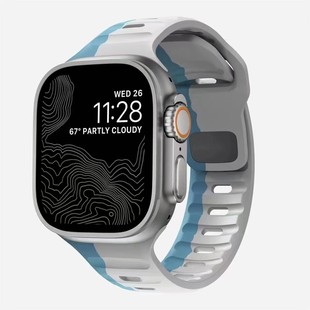 Подходит для Apple, ремешок iwatch9, ремешок ultra2 квадратная пряжка, сплошной силиконовый ремешок Apple Часы