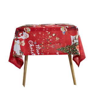 New American Tablecloth Christmas Theme Dining Tablecloth Santa Claus Tablecloth Table Mat Holiday Decoration Tablecloth Factory Batch