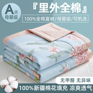 Cotton Summer Quilt Air-conditioning Quilt Summer Cool Quilt Four-piece Set 100 Pure Cotton Thin Quilt Single Quilt Core Quilt Machine Washable