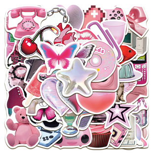 50 pieces Barbie pink y2g girl series stickers laptop notebook phone case decorative waterproof stickers