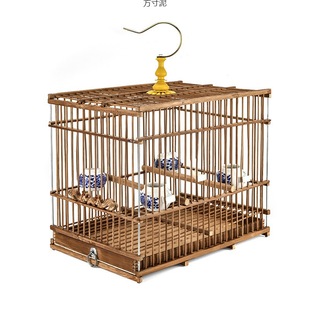 Zizhu embroidery eye yellowbird wax beak jade bird hemp shellfish bamboo rectangular bird cage accessories source factory a wholesale