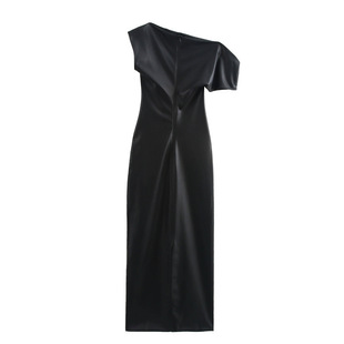 Foreign trade list! Autumn New Women's Clothing European and American Style Fashion Elegant Imitation Leather Hipper dress 9233910