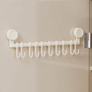 Suction Cup Hooks, No-Drill Door Hooks, Wall Hooks, Kitchen Spatula and Spoon Hanging Rod Rack, Bathroom Towel Rack
