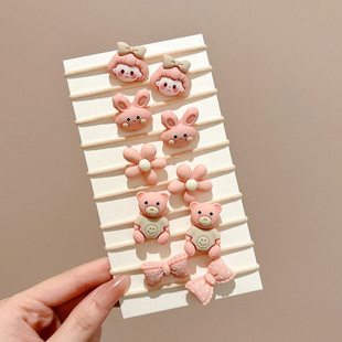 Girls' Colorful Tie Hair Rope Hair Rope Children's Cute Cartoon Hair Rope Baby's High Elastic Hair Strap Headwear