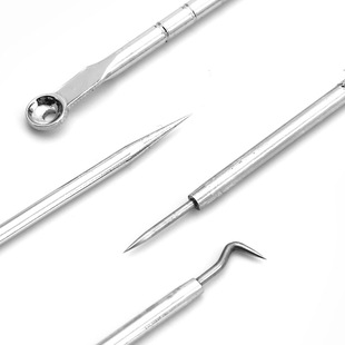 Factory acne needle 4-piece set PVC bagged double-headed acne needle blackhead removing acne squeezing acne beauty acne tool suit