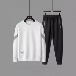 2024 New Long-Sleeved Sweatshirt Suit for Men Spring & Fall Casual Sports Loose Korean Style Trendy Brand Two-Piece Set Handsome