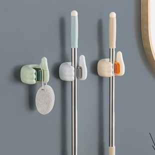 Creative Mop Clip Punch-free Bathroom Multifunctional Hook Strong Adhesive Mop Wall Clip Household Storage Artifact