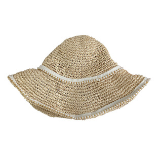 Straw Hat Women's Summer Seaside Lafite Woven Big Brim Sunshade Hat Vacation Fashion High-end Pearl Fisherman Hat