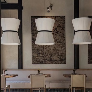Japanese Restaurant Restaurant Dining Table Fabric Chandelier Card Seat Room Bar Counter Tea Room Creative Homestay Fabric Decorative Lamps