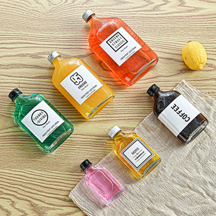 50ml Transparent Glass Milk Tea Bottle ins High-value Fruit Juice Beverage Bottle with Aluminum Cap Sealed Small Wine Bottle Fruit Wine Empty Bottle