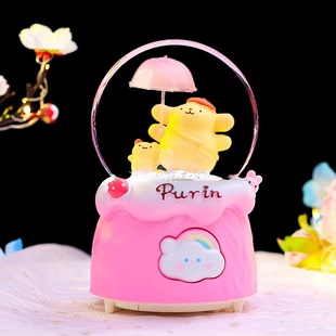 Cartoon girl heart Nine Tail Fox crystal ball music box cute butterfly girls birthday holiday gift wholesale