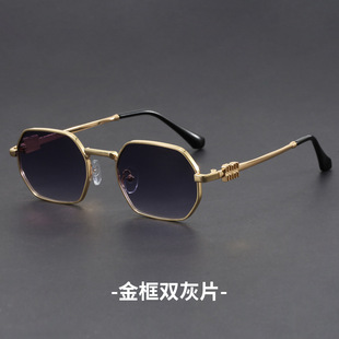 Retro European and American style polygonal sunglasses men's aviator big face sunglasses women's slim driving available