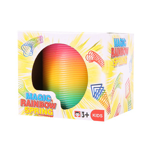Medium Rainbow Circle 6.5*6 Children Colorful Trumpet Spring Loop Magic Hula Hoop Magic Kindergarten Gifts