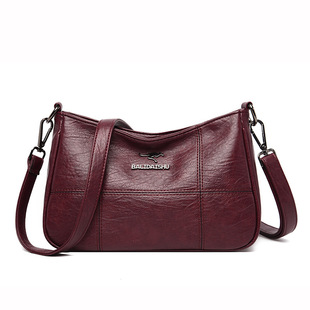 New Arrival Middle-Aged Women's Bag Shoulder Crossbody Bag Simple Casual Soft Leather Hand-held Bag Mother's Small Satchel Trendy