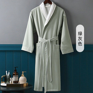 Star-rated high-grade hotel shades collar double bathrobe bathrobe absorbent easy-to-dry B & B beauty salon club four-season couple