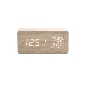 Cross-border foreign trade wood alarm clock LED student alarm clock charging digital display electronic alarm clock fashion wood clock decoration