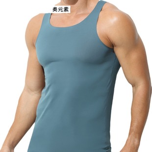 Men's Traceless Vest Breathable Slim-fit Youth Sports Base Hurdle I-shape Loose Summer Thin Sling Sweatshirt