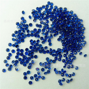 Wuzhou artificial gem bare stone round 113# blue pointed crystal color