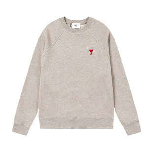 Clotty team love embroidery leisure sports loose hooded sweater round neck pullover couple men's and women's top