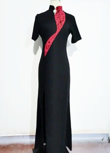 Длинный элегантный большой размер с высоким разом cheongsam платье женская одежда в китайском стиле подиум платье молодой подиум банкет