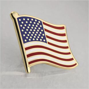 U.S. Flag Badge Study Abroad Metal Badge Badge Flag Brooch Pin Accessories Golden Alloy Material Wholesale