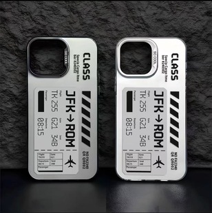 Trendy boarding label for iphone16 phone case Apple 15promax/14 anti-fall 13pro12 Europe and the United States