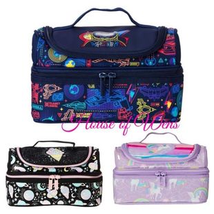 Smiggle Double Lunch Bag Large Capacity Lunch Bag Portable Crossbody Storage Single Shoulder Strap Rice Bag Insulation Bag