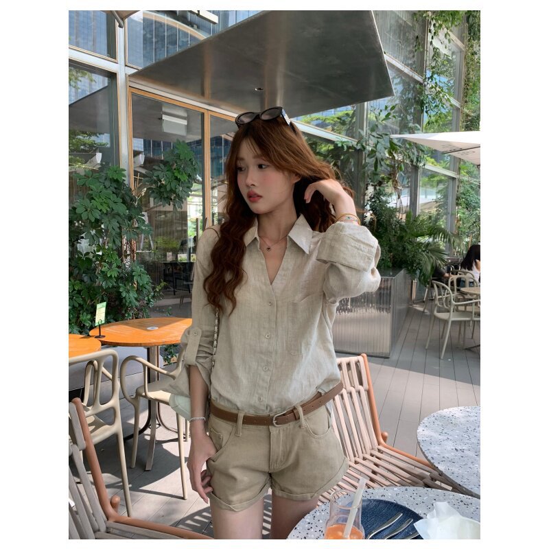 Old Money Style Long-Sleeve Shirt for Women, New Autumn Design with a Stylish Turn-Down Collar, Loose and Versatile Fashion Top