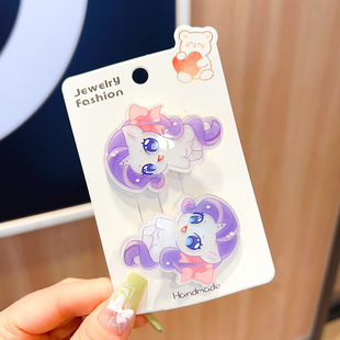 New Cute Cartoon Acrylic Children's Hair Accessories Pony Hairpin Polaroid Presses Cute Headwear Bangs Clip