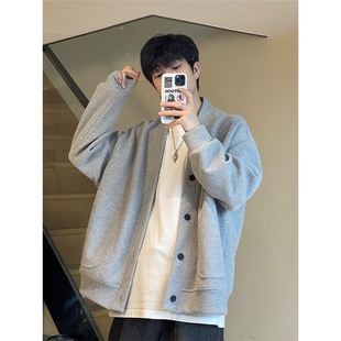 Cardigan Coat Men's Winter Loose Long-sleeved Sweatshirt American Style Fashion Brand All-match Handsome Couple Wear Lazy Coat