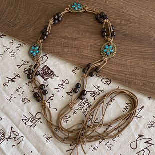 Bohemian Ethnic Style Woven Butterfly Waist Rope with Accessories Waist Chain Decoration Belt Belt Dress All-match