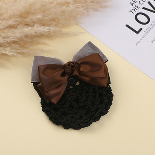 Professional headdress flower hair net pocket South Korea hairpin fashion stewardess nurse hairpin bank hair accessories hotel top clip updo hair