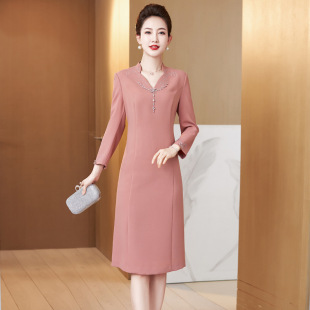 2022 Spring and Autumn New Mother Dress Noble Elegant Dress Xi Mother-in-law Wedding Dress Usually Wear