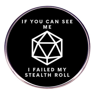 If you can see me invisible tumbling failure brooch Dragon and Dungeon pin badge badge accessories