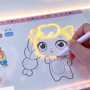 Children's DIY Luminous Drawing Board Acrylic Transparent Writing Board Message Board Luminous Drawing Writing Stall Display