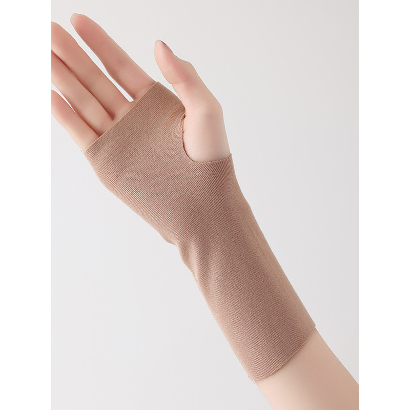 Modal Half-Finger Gloves for Men, Suitable for Spring, Autumn, and Summer Cycling, Half-Fingerless Gloves to Cover Scars, Protect Elbows and Wrists, for Women