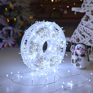 Cross-border dark green firecracker lights Christmas tree LED string Christmas copper wire holiday scene layout atmosphere lights