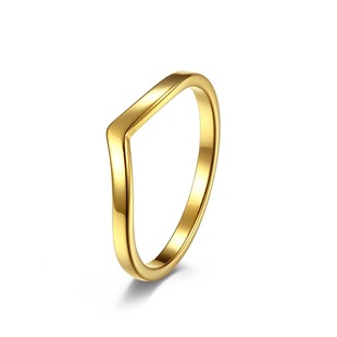 European and American creative titanium steel four-color geometric Radian ring simple fashion women's ring Ins jewelry factory direct sales