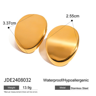 Jieding European and American Stainless Steel Circle Earrings Advanced Sense ins Earrings 18k Gold Plated Earrings Titanium Steel Jewelry Cross Border