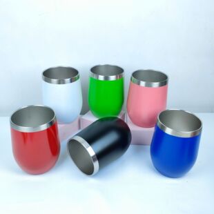 Amazon 12oz Eggshell Cup U-shaped Egg Cup 304 Stainless Steel Double Layer Vacuum Thermos Cup