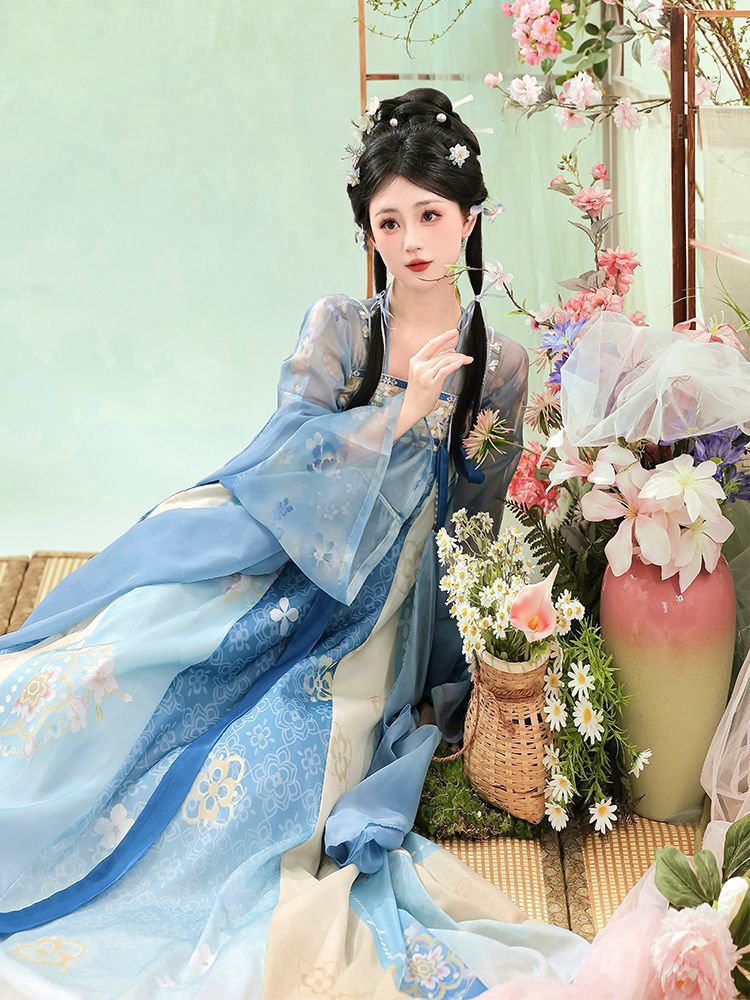 Original Tang-Style Hanfu for Women 2026 New Model, Front-Opening Shirt with High-Waisted Skirt, Everyday Fairy-Like Summer Outfit for Sisters and Best Friends
