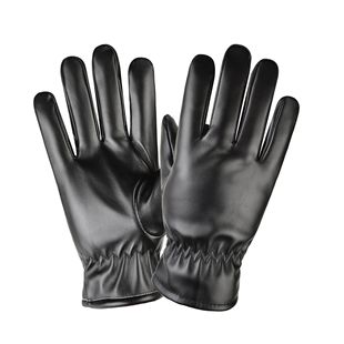 Leather gloves men's autumn and winter windproof Waterproof warm thickened fleece-lined cold-proof touch screen cold-proof driving motorcycle riding gloves