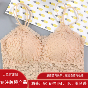 Cross-border exclusive for European and American women sexy anti-light lace strap removable vest chest pad wrapped chest wholesale